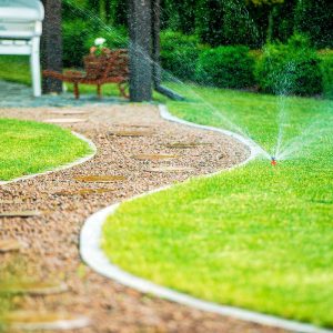 Adjusting sprinkler spray pattern for proper lawn watering during irrigation startup in Utah